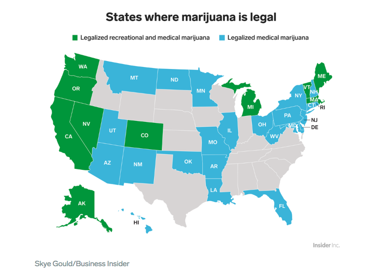 Why are some states allowing medical and recreational marijuana while some states legalize medical marijuana only? content media