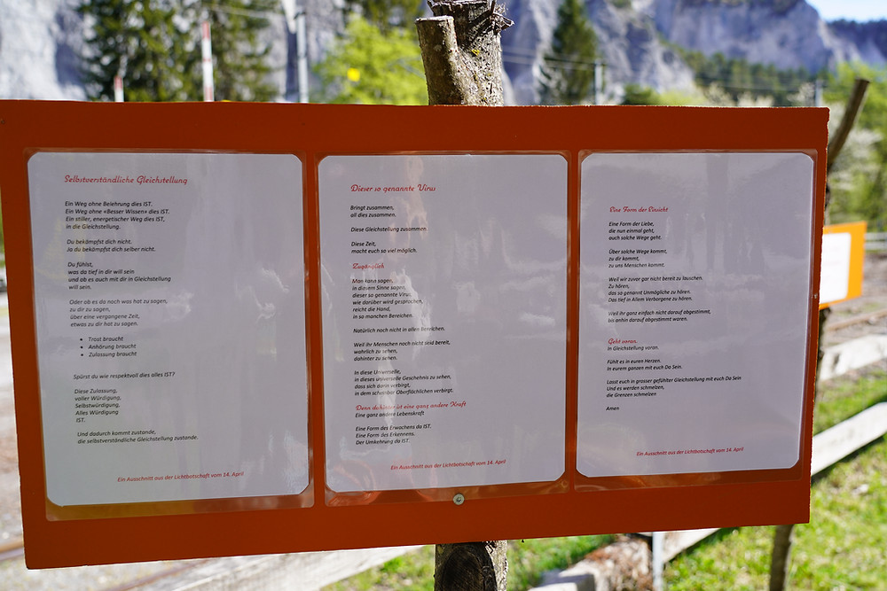 In der Lichtbotschaft vom 14.4.20 hat es über die Gleichstellung gesprochen.