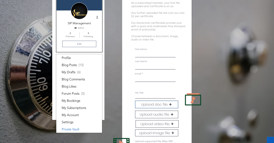 New Private Vault features content media