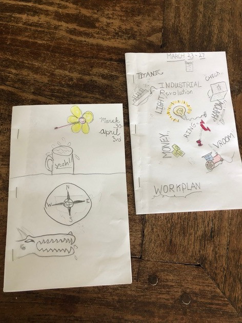 Montessori Style Home Learning Plans for Kids, Covers designed by kids