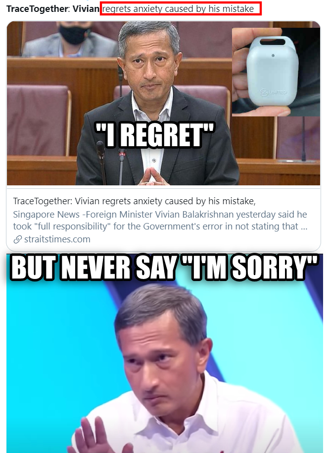 Vivian Balakrishnan should show contrition for TraceTogether foul up by stepping down! content media