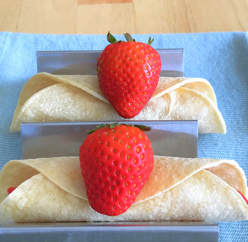 walnut butter tacos with strawberries