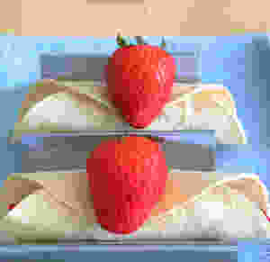 walnut butter tacos with strawberries