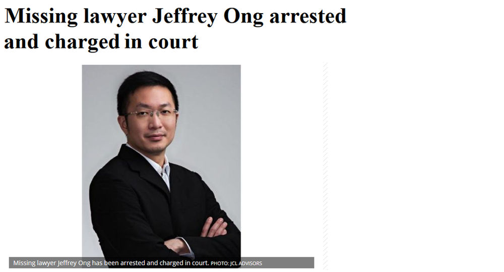 BREAKING Missing lawyer Jeffrey Ong arrested and charged in court