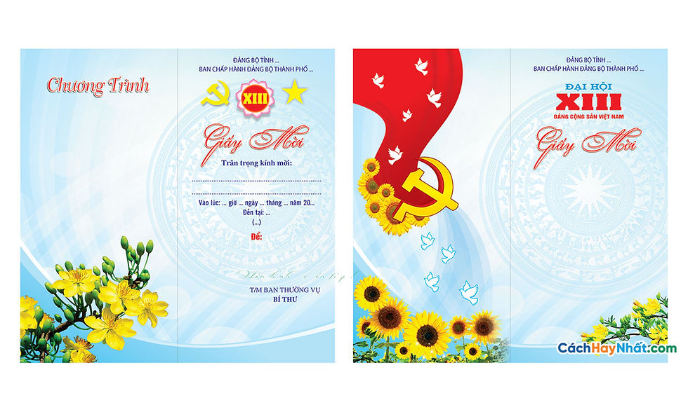 Vector Đại Hội Đảng Mẫu Giấy Mời