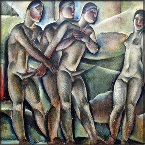 Auguste Mambour, Trois Hommes et une Femme, d'après AuctionFr & Google