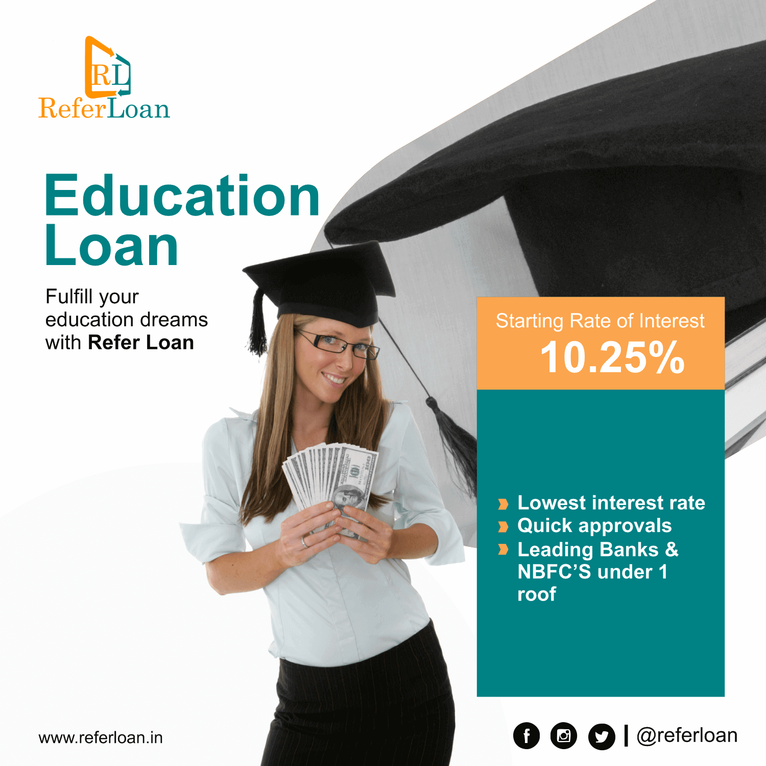 Referloan bring amazing offer for students they can enroll in dream University content media
