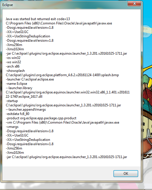 Problem with start up eclips program content media