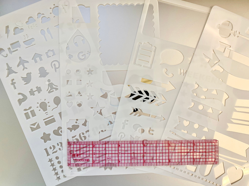 A Good Stencil Pack & Ruler is a Must for BuJo