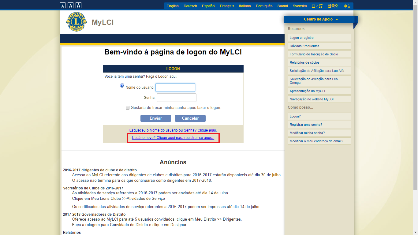 Como cadastrar um novo usuário? content media