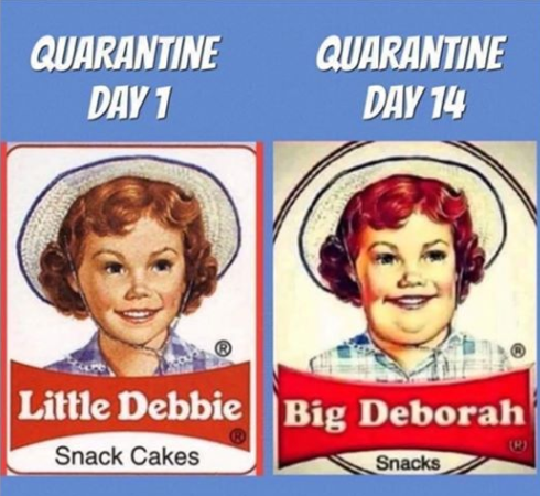 If the pandemic lasts longer than the next 30 days, Debbie might need to be featured on My 600 pound Life