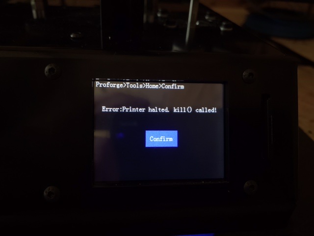 Error:Printer halted. kill() called! content media