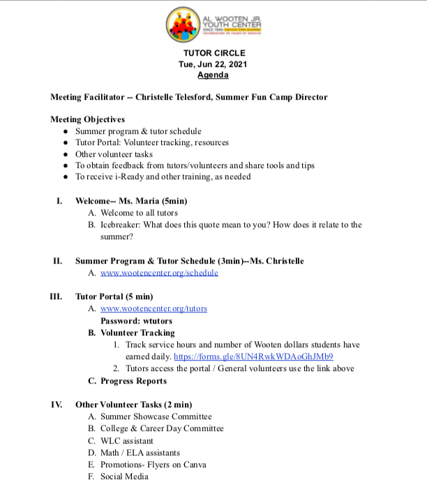 TUTOR CIRCLE- JUNE 22 content media