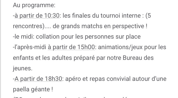 Fête du club , à vos agendas !