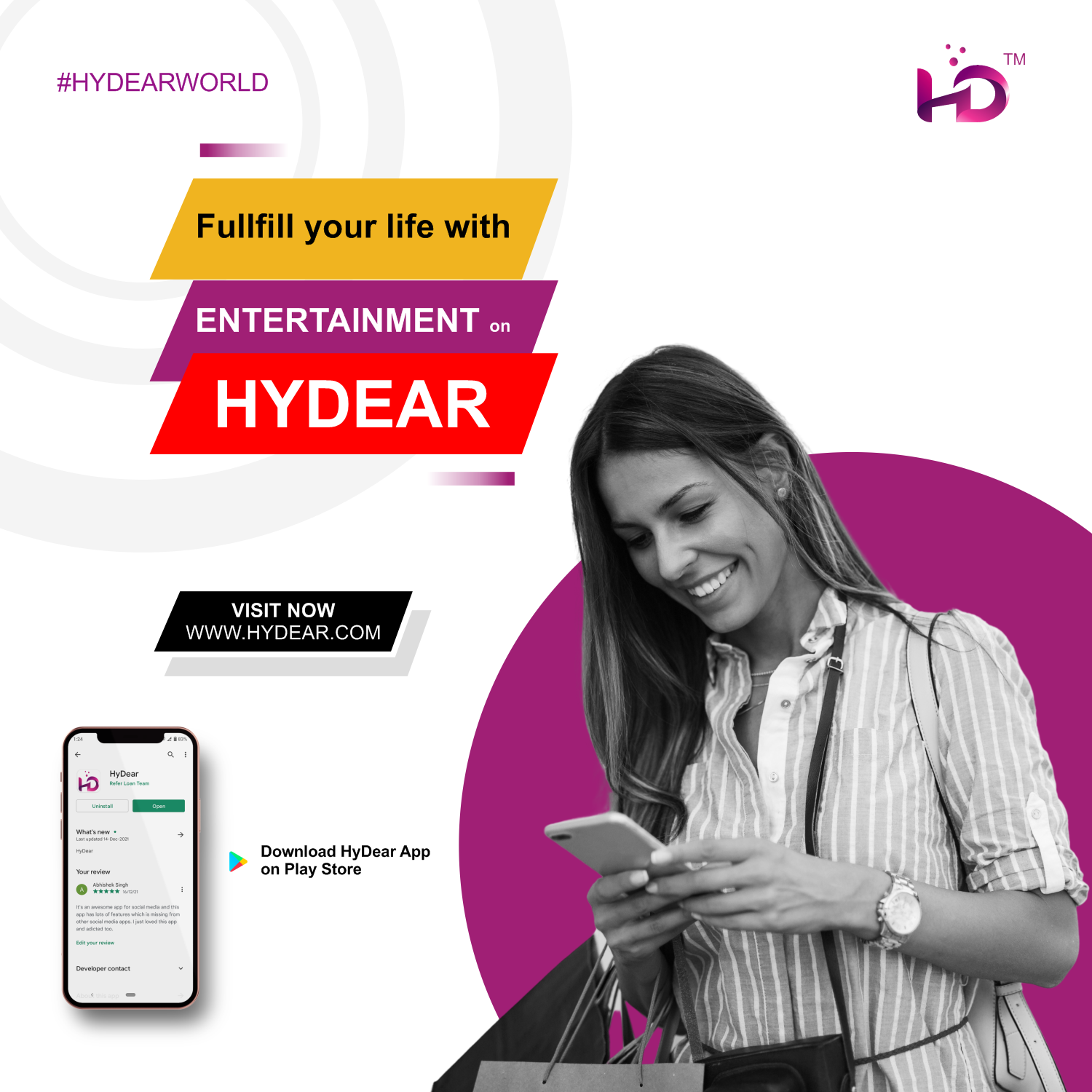 Hydear welcomes you in a #brand-new social media site content media