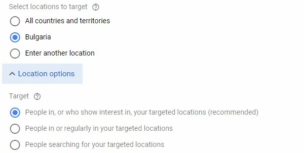 Настройки на реклама в Google Ads