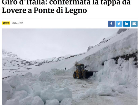 Giro d'Italia: confermata la tappa da Lovere a Ponte di Legno