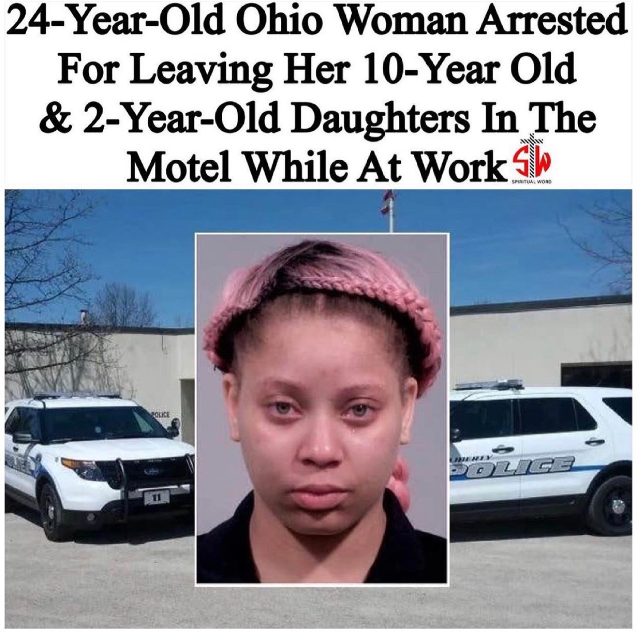 24-Year-Old Ohio Woman Arrested For Leaving Her 10-Year Old & 2-Year-Old Daughters In The Motel While At Work content media