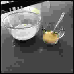 Dry ingredients and wet for scones