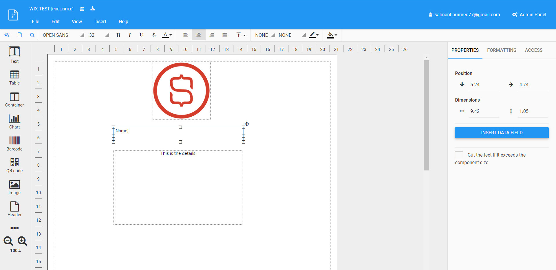 Create PDF using Wix code and pdf-generator-api content media