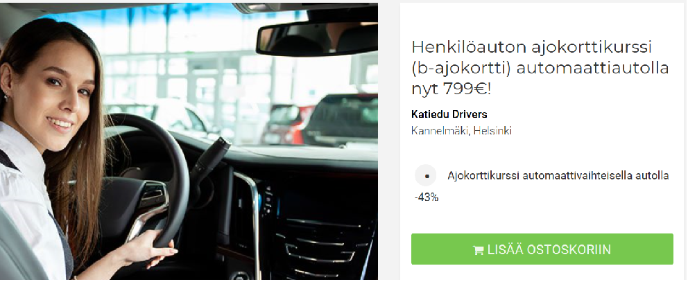 Ajokortti alennushintaan.