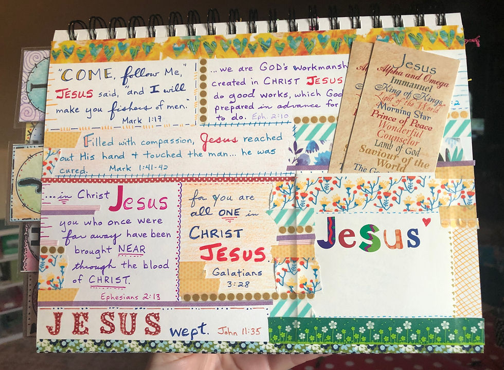 Book pocket in ABC Bible Quilt Journal