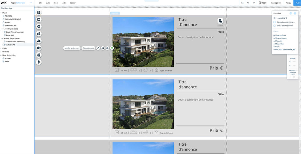 How can I add a dynamic link to the container of a repeater? Velo by Wix