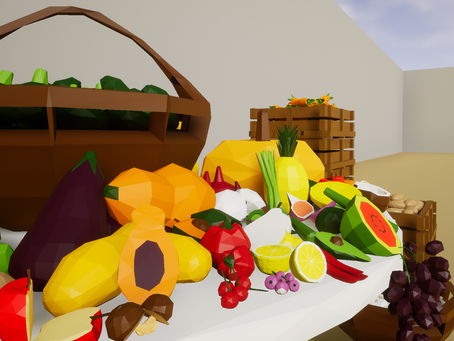 Low Poly Fruits and Vegetabl