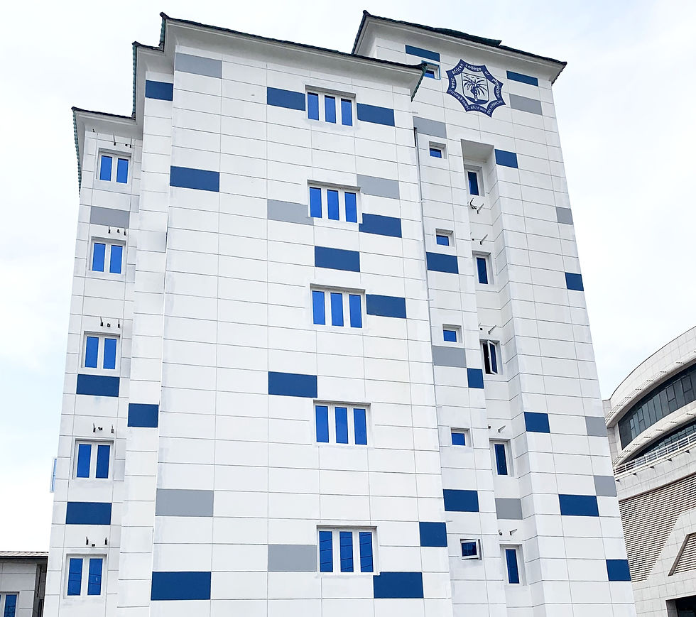 WACP Centre, Abuja - Contractor. Image shows Drywall fibre cement panels used for external wall cladding