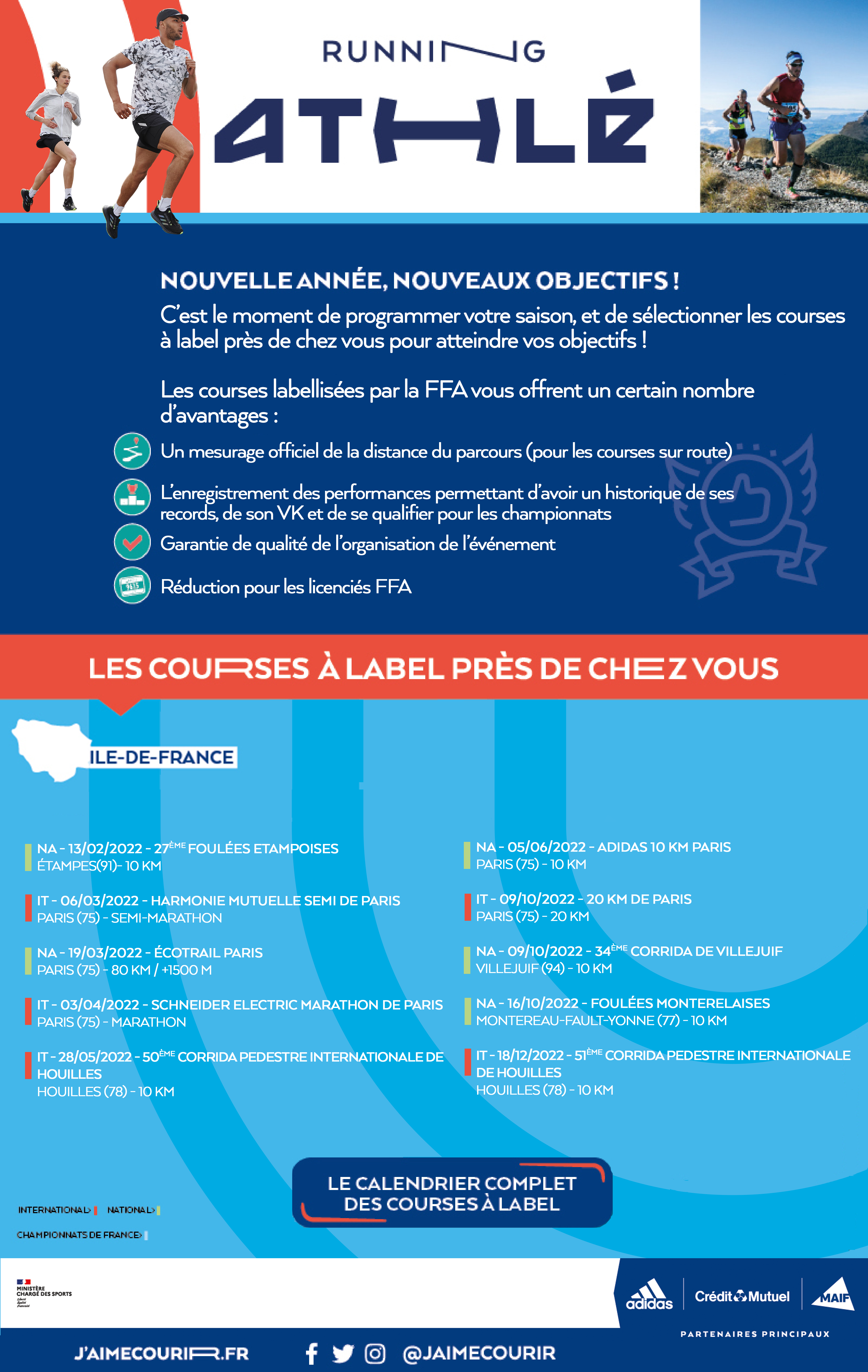 Calendrier 2022 des courses à Label FFA content media