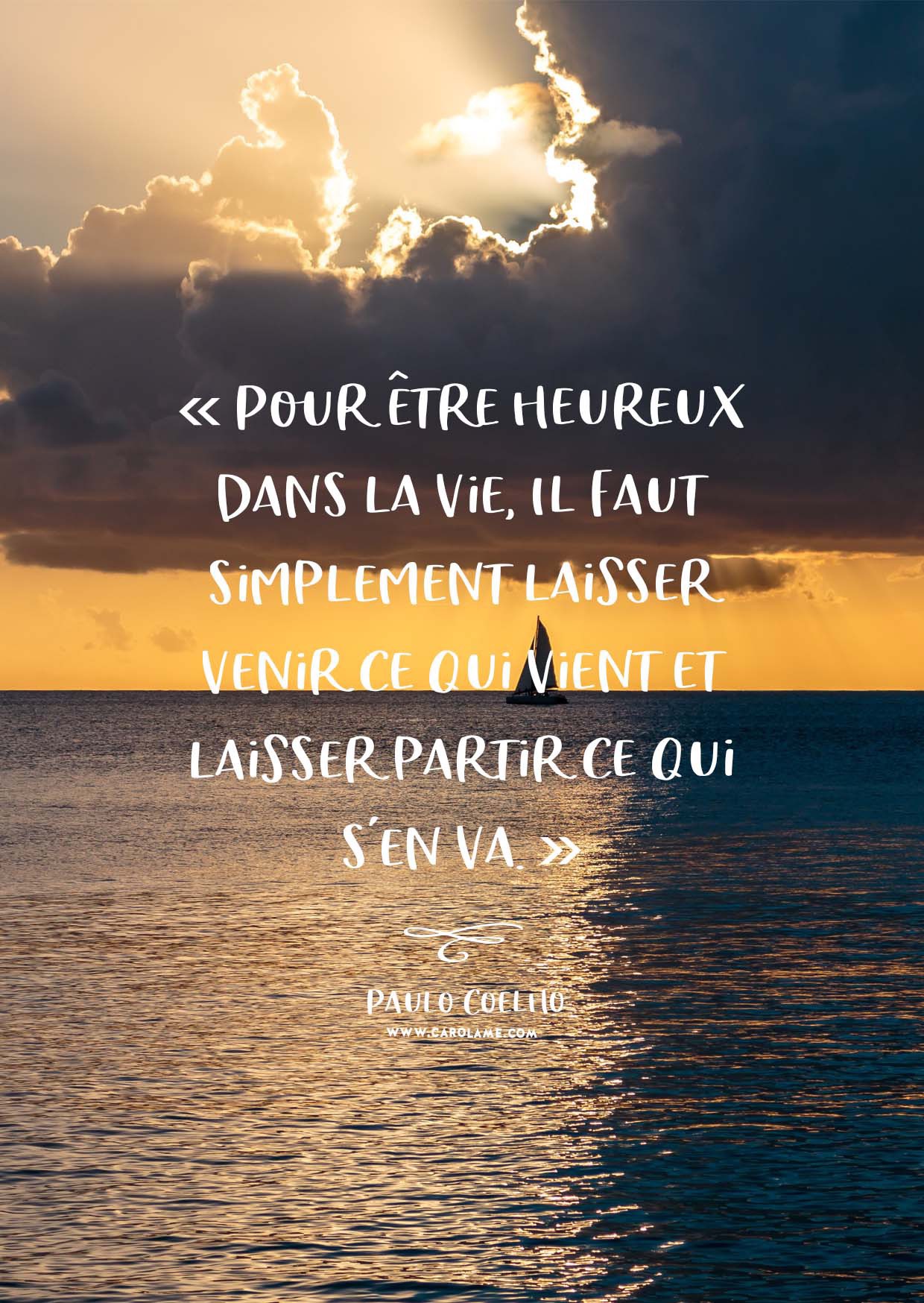 Il faut laisser venir ce qui vient et laisser partir... content media