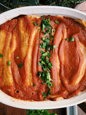 ENCHILADAS with CILANTRO LIME CASHEW CREAM