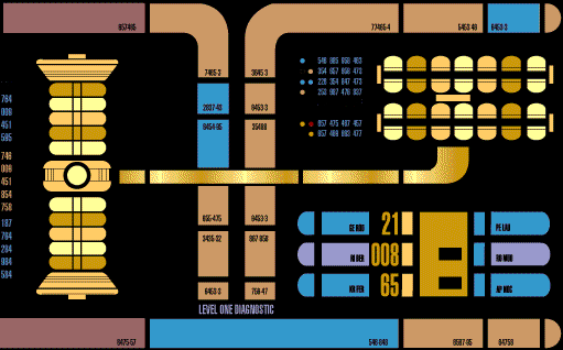 A gif of a diagnositc panel from a starship in Okudagram fashion