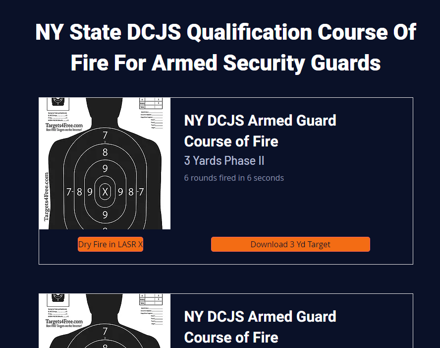 Free Dryfire Module for NY DCJS Armed Security Guards content media