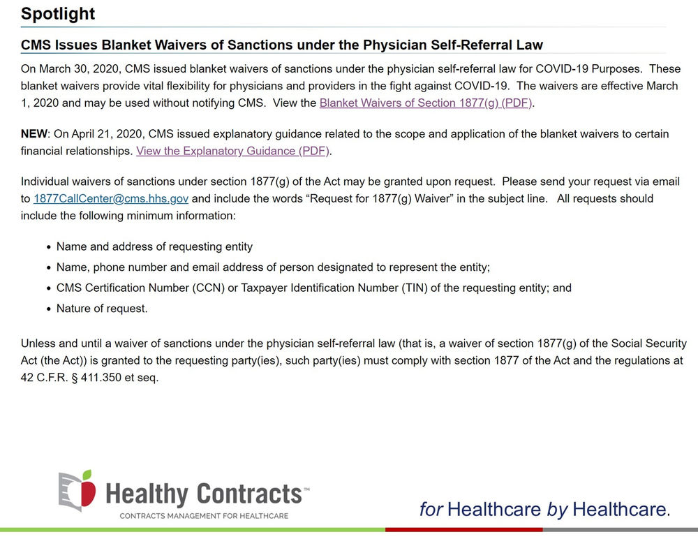 From Stark & AntiKickback Statute Enforcement to COVID19 Blanket Waivers and Back Again?