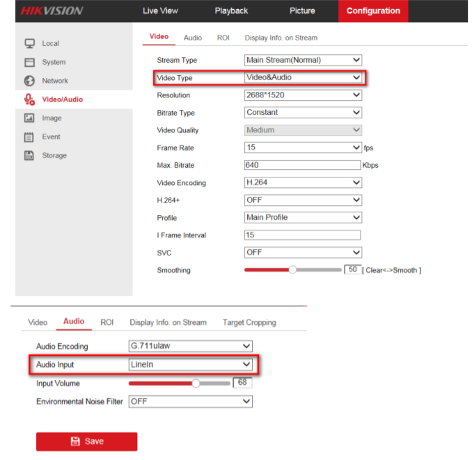 hikvision no audio