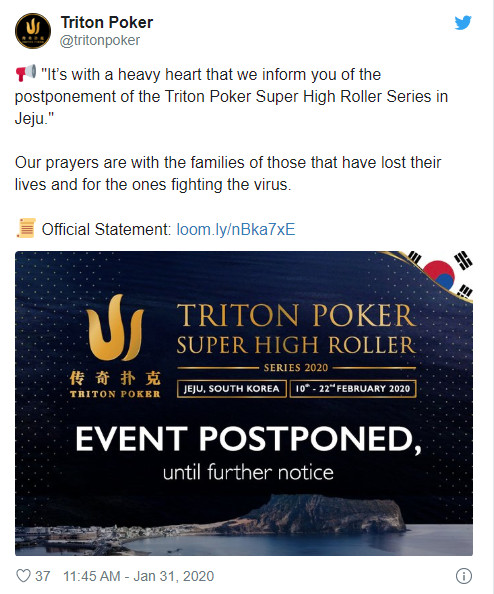 Triton Poker www.rakebackpokerworld.com coronavírus