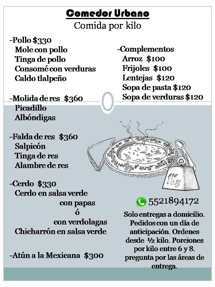 Menú que vamos renovando