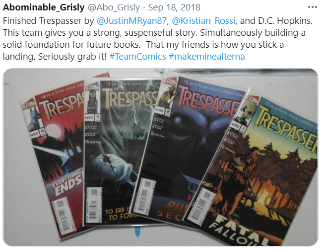 Trespasser Got Optioned for a TV show. Very exciting! content media
