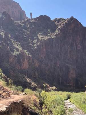 Phantom Rock juts out above Phantom Ranch .. a hiker pointed it out!