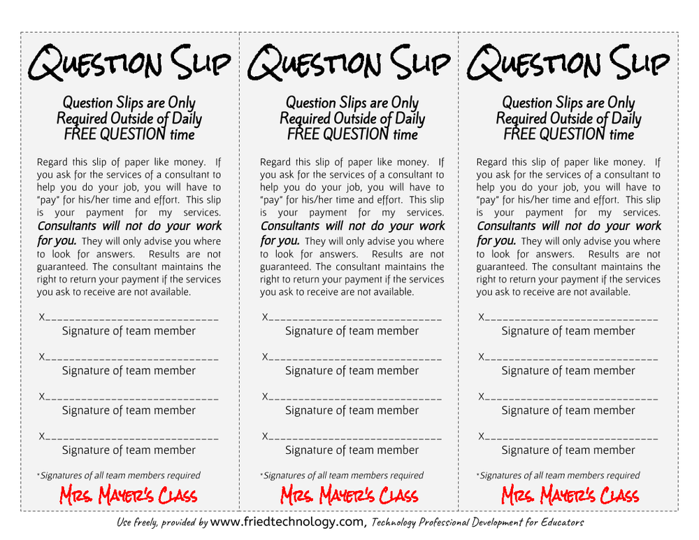 Encore for the Mighty Question Slip