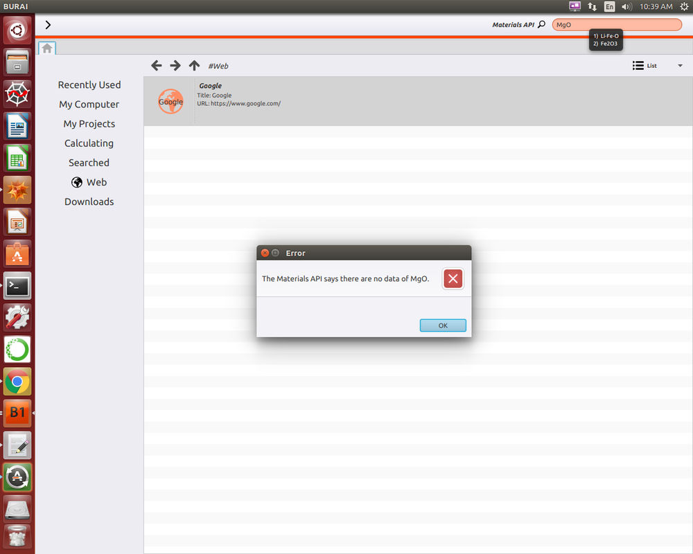 Materials API might be down burai