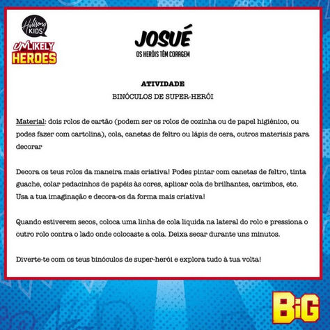 Binóculos de Super Herói - Atividade Mega Poderosa