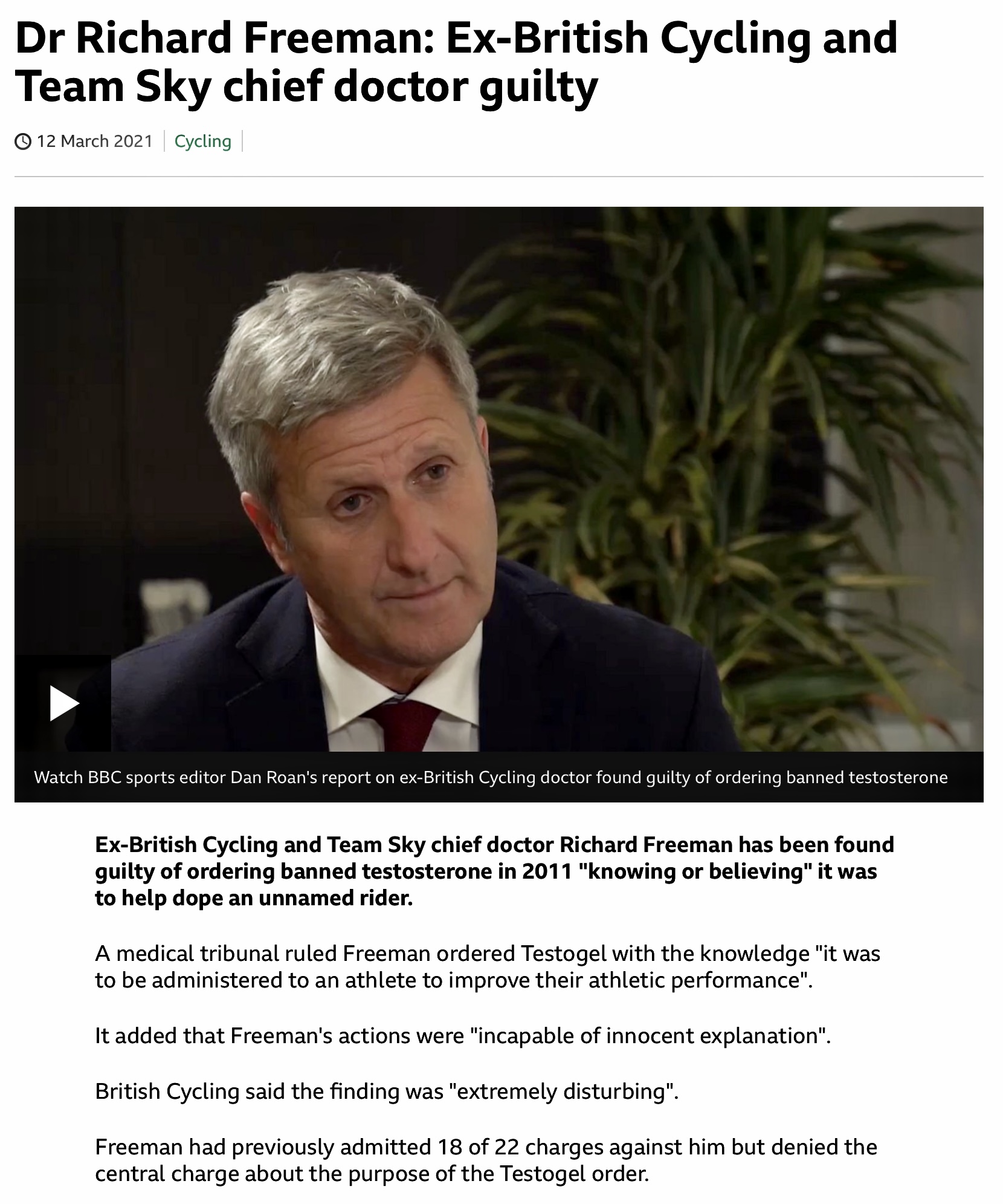 Bad news for Bradley Wiggins, & British cycling. content media