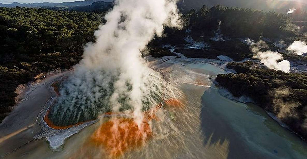 Wai-O-Tapu photos prises du ciel