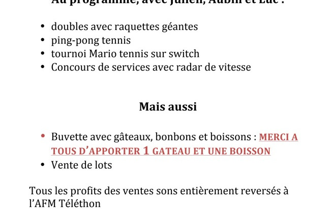 Venez nombreux au telethon !
