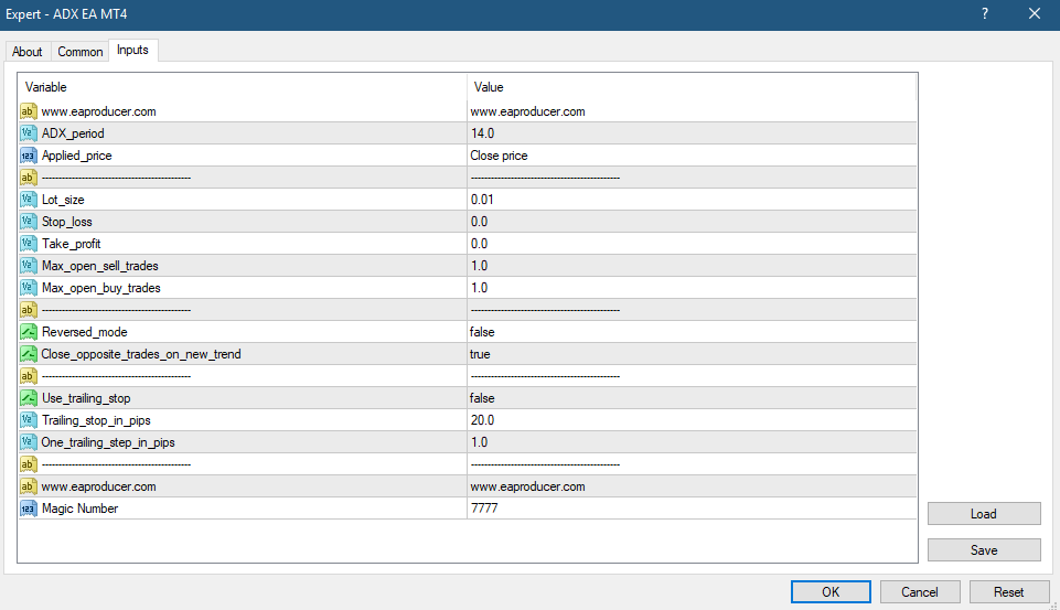 ADX EA MT4 MT5 | Eaproducer.com