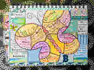 "B" page on butterfly template