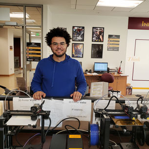 Student experts in 3D printing provide assistance in producing prototypes