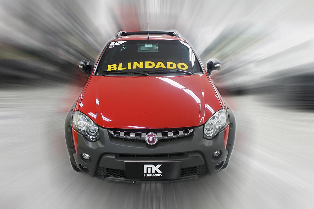 Fiat Strada ADV 1.8 Flex -1322 cv - Blindado - Ano 2014/ 2015 Blindagem MK Blindagens - Vidros Highglass - 54.367km